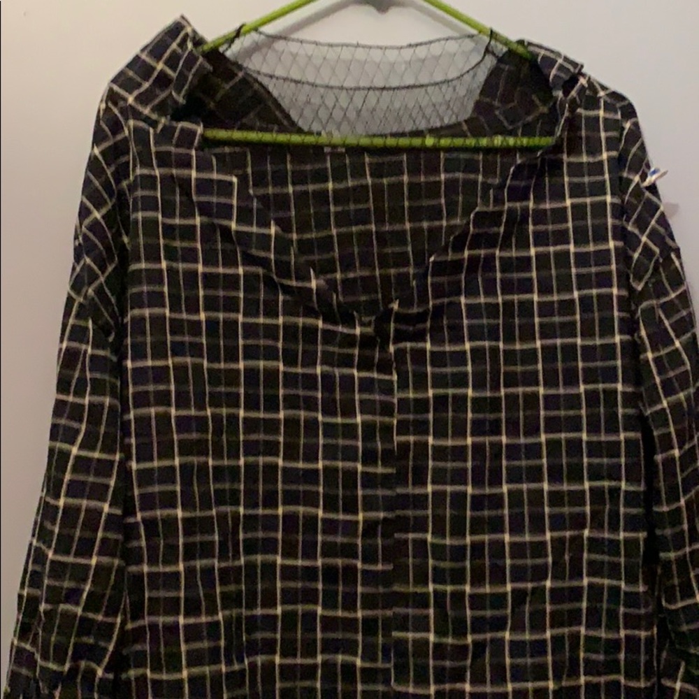 Laced plaid long sleeve